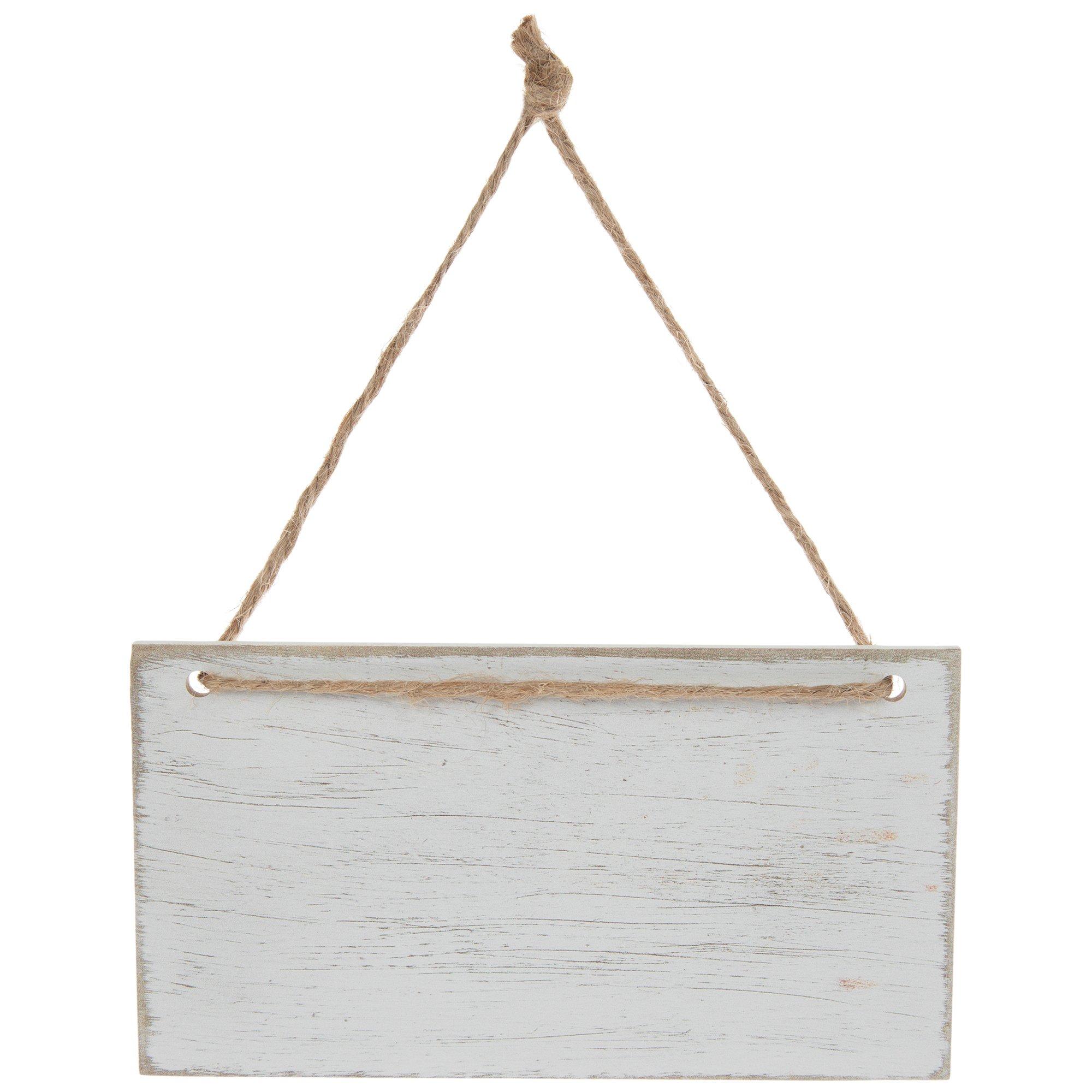 Whitewash Rectangle Wood Wall Decor