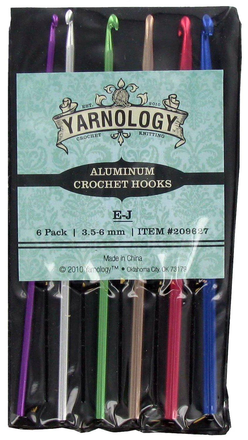 Yarnology 8 Piece Crochet Hook Set - Aluminum 3.25-6.5mm Hooks