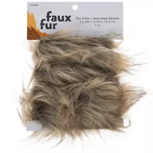 Two-Tone Brown Faux Fur Trim