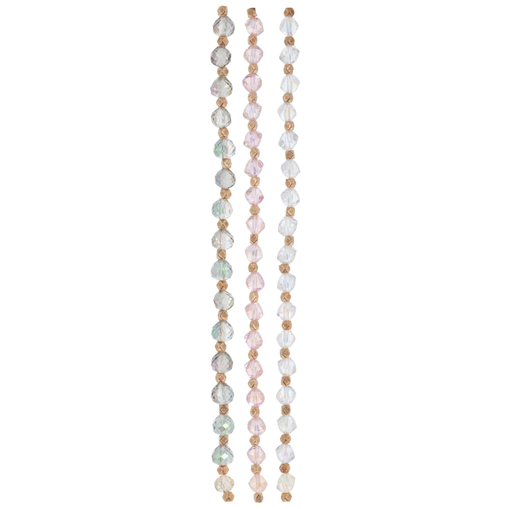 AB Multi Faceted Glass Bead Strands