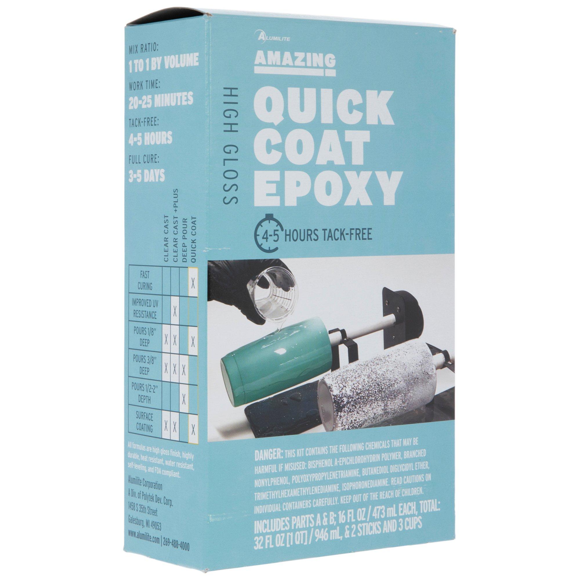 Alumilite Epoxy Resin Clear Fast Curing Quick Coat 32 oz Art Epoxy