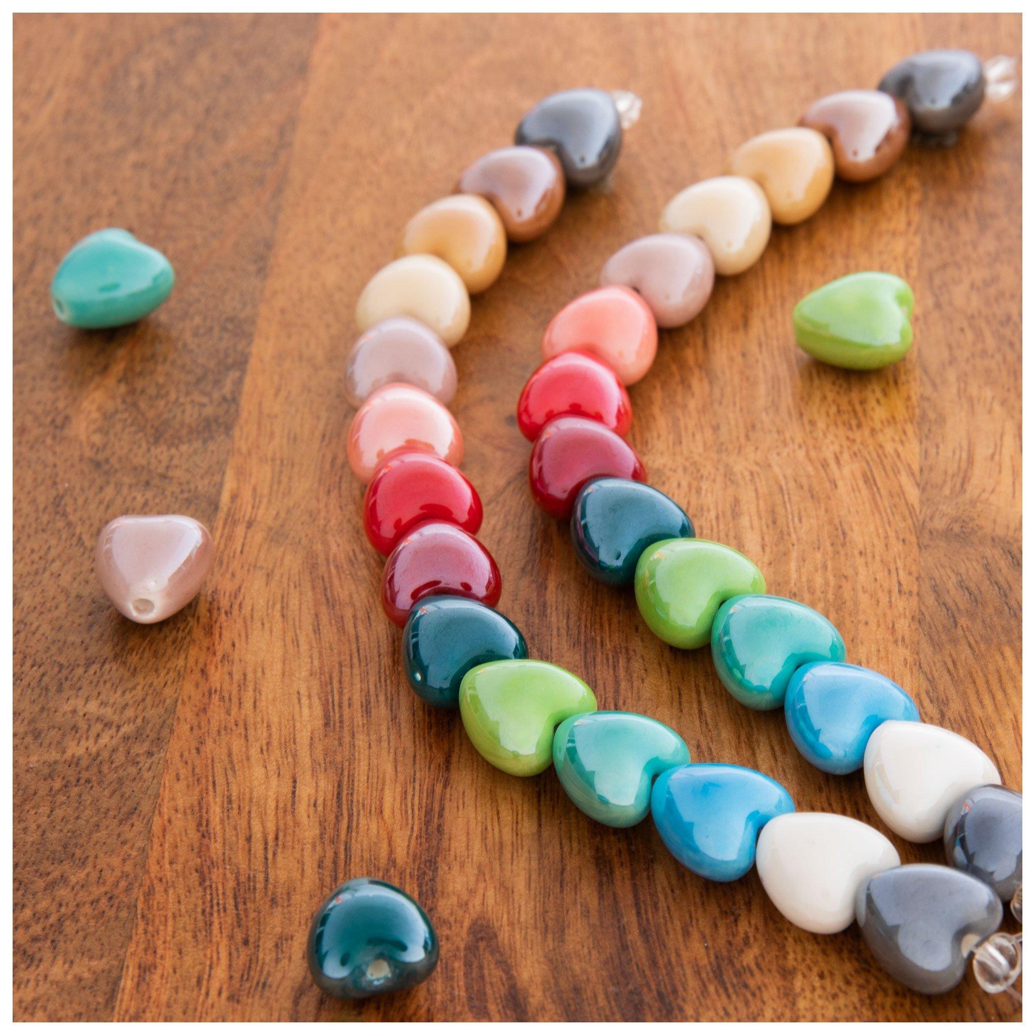 Neon Heart Round Beads, Hobby Lobby