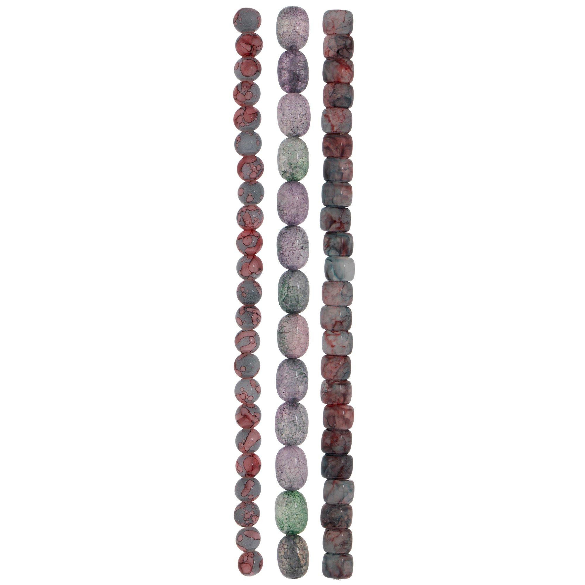 Dark Pink Crackle Glass Bead Strands Hobby Lobby 2104149