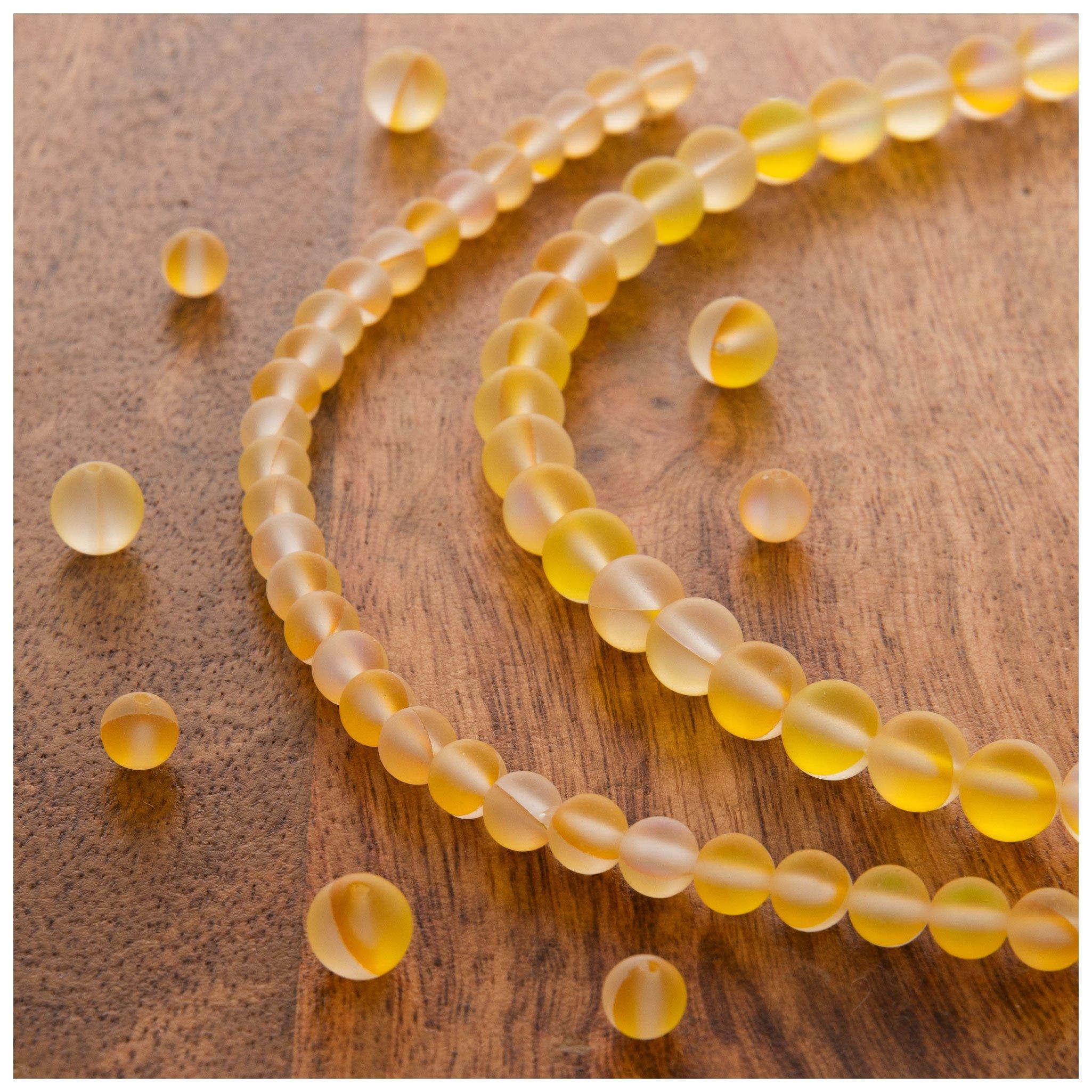 Iridescent Yellow Glass Bead Strands