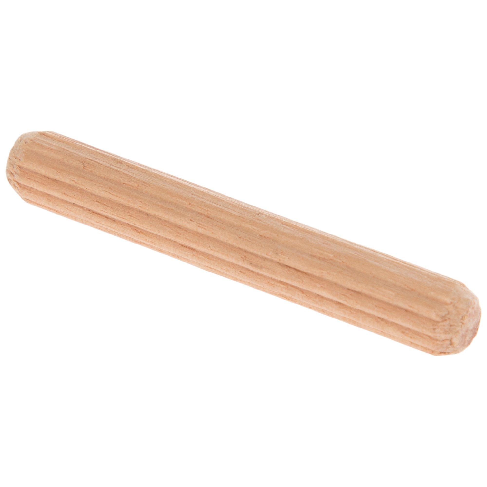 WidgetCo 1/4 X 2 Inch Wood Dowel Pins (25 Pack) - Multi-Groove Fluted Dowels For Woodworking & Furniture