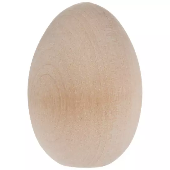 Unpainted Hollow Wooden Egg 2.75