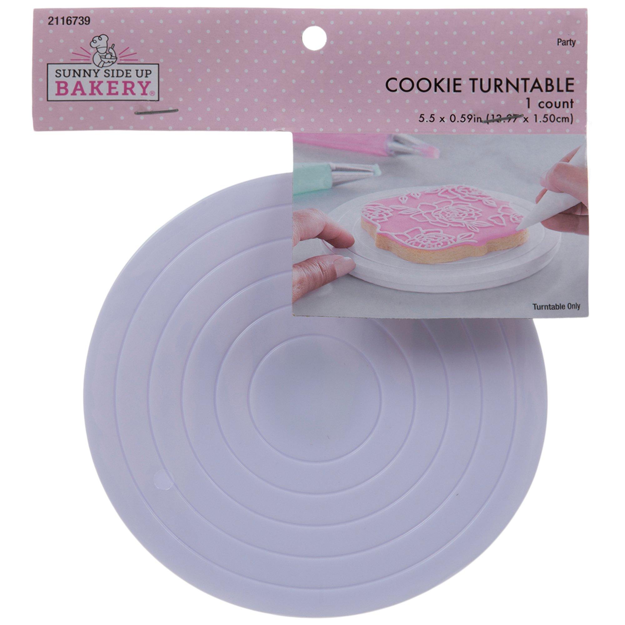 Cookie Turntable， 7 Clear Cookie Decorating Turntable with Clear Top,  Acrylic Bearing Base and Non-Slip Mat Cookie Turntable, Helps Icing Cookies