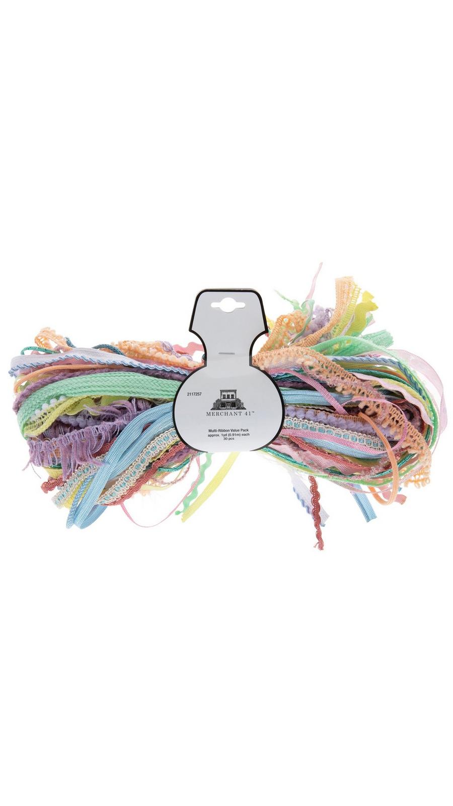 【BAON】Gaven Check Ribbon Long Tiered One Piece Pastel Assorted Ribbon Value Pack | Hobby Lobby | 2117257