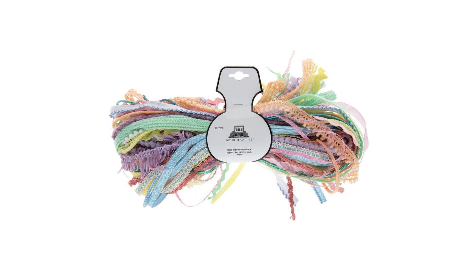 【BAON】Gaven Check Ribbon Long Tiered One Piece Pastel Assorted Ribbon Value Pack | Hobby Lobby | 2117257