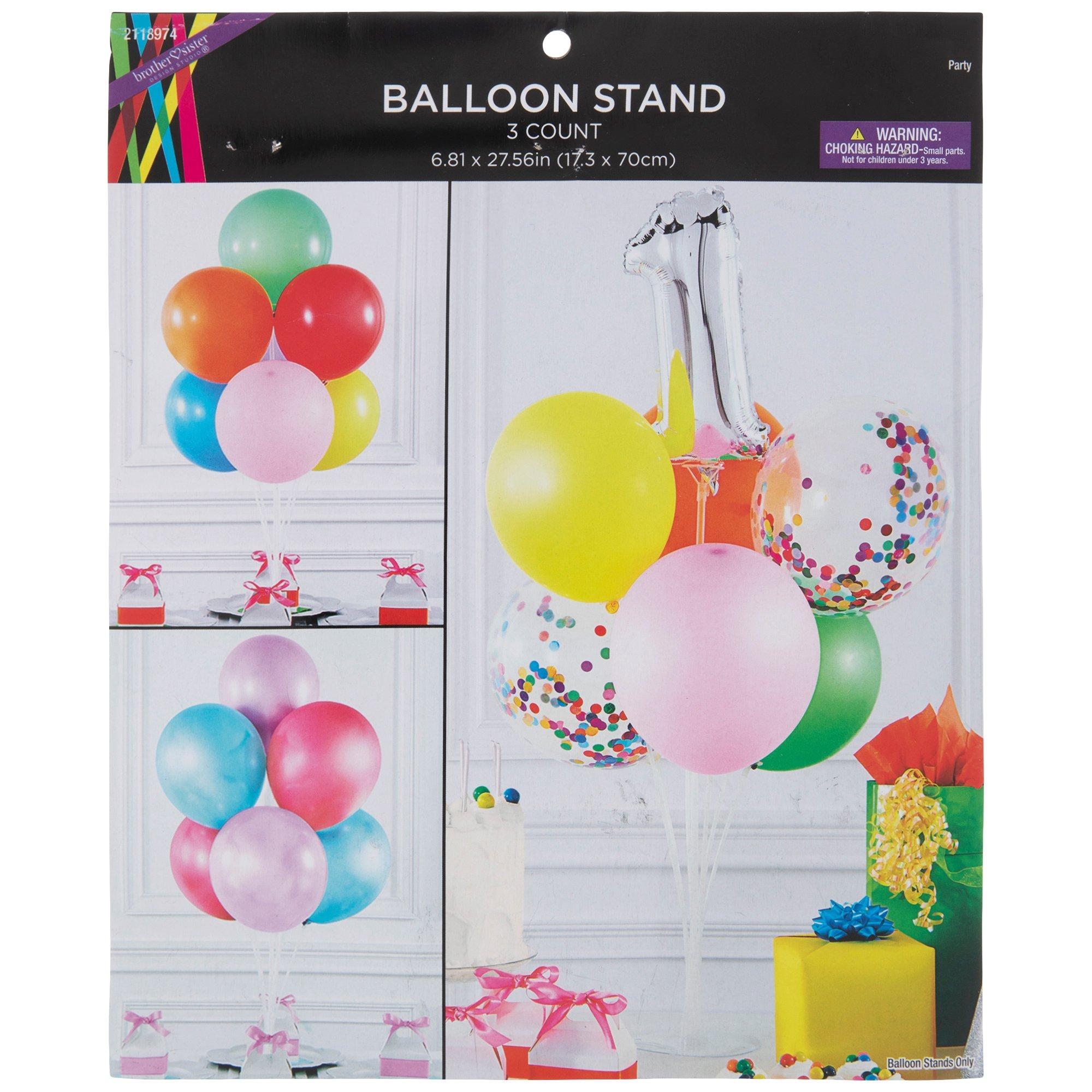 5 Pack White Balloon Stand Stick Kit, Floral Base Balloon Holder 17