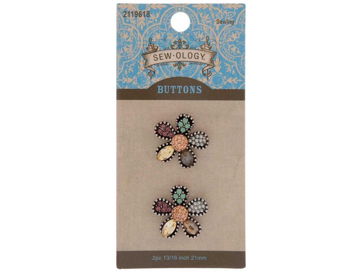 Flower Rhinestone Shank Buttons - 21mm | Hobby Lobby | 2119618