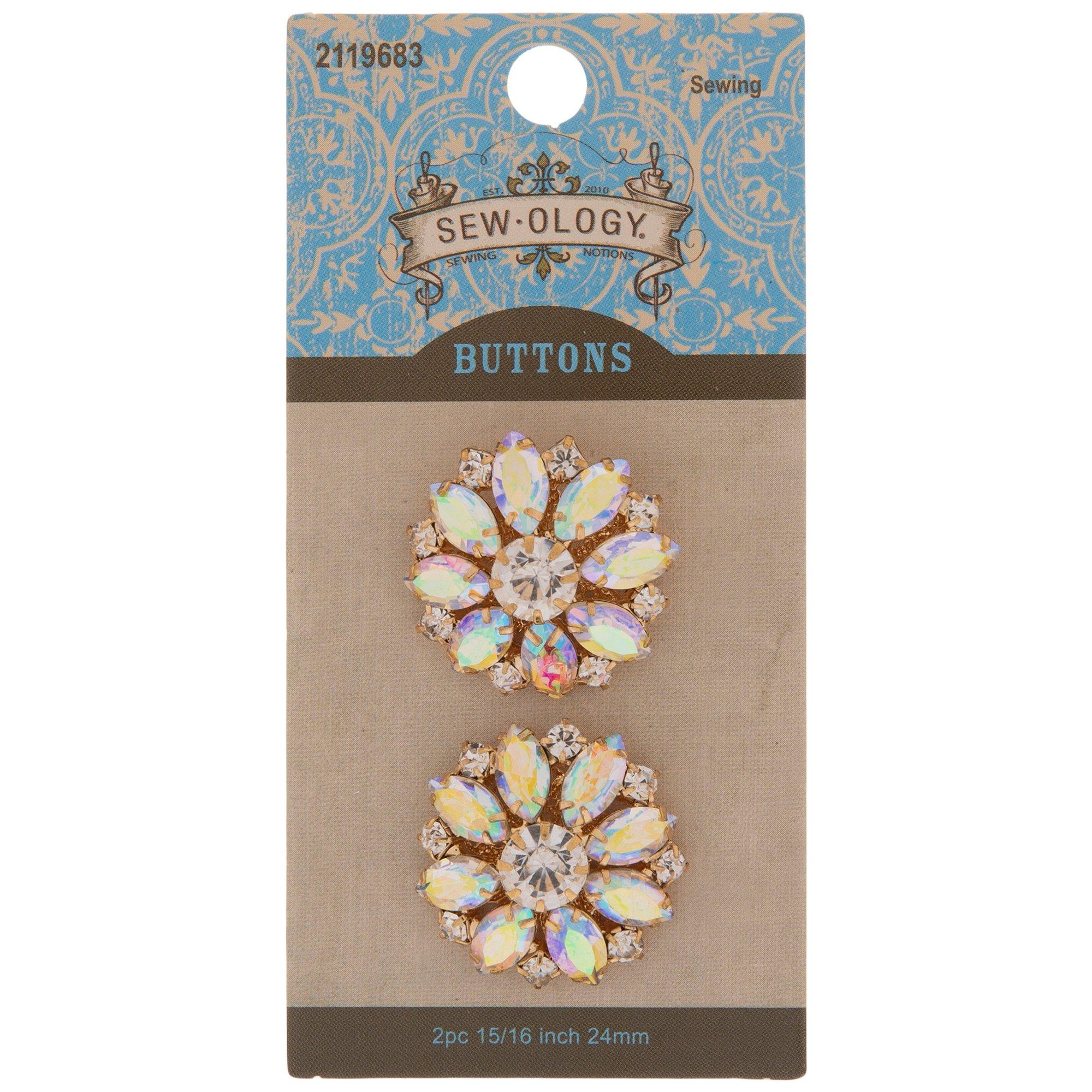 Iridescent Rhinestone Shank Buttons - 24mm | Hobby Lobby | 2119683