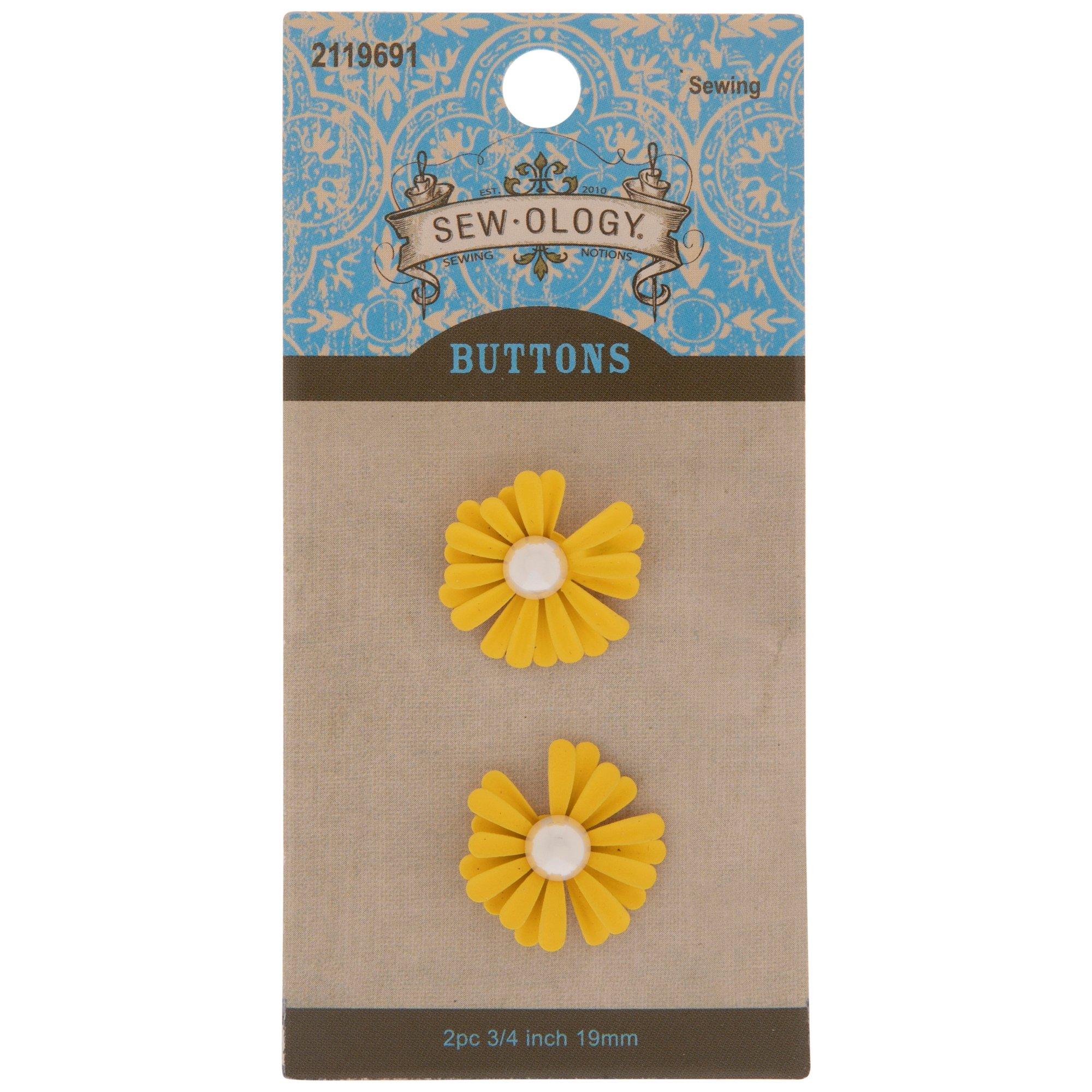 Daisy & Plastic Pearl Shank Buttons - 19mm | Hobby Lobby | 2119691