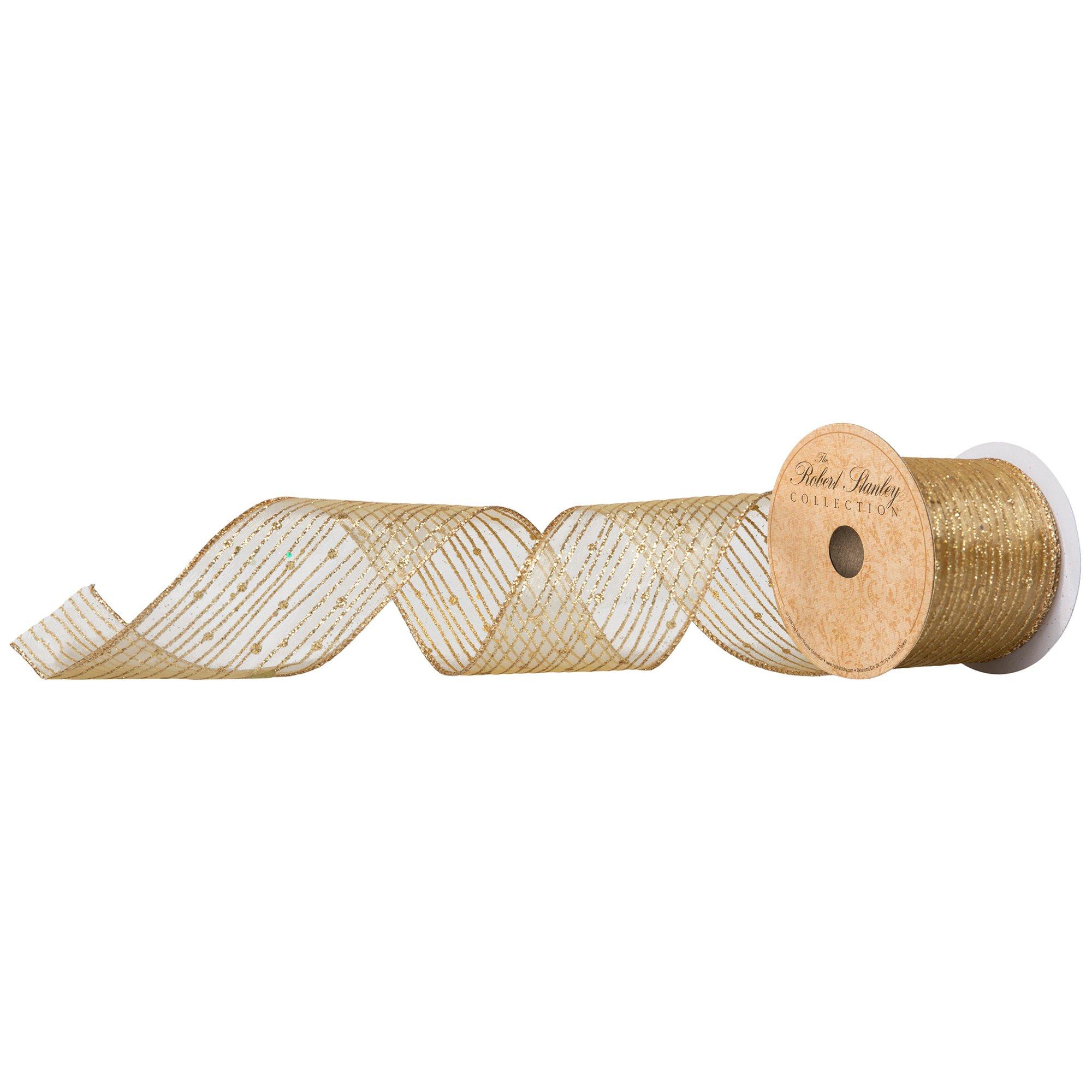 Emerald Green Sheer Organza Wired Ribbon, 1-1/2