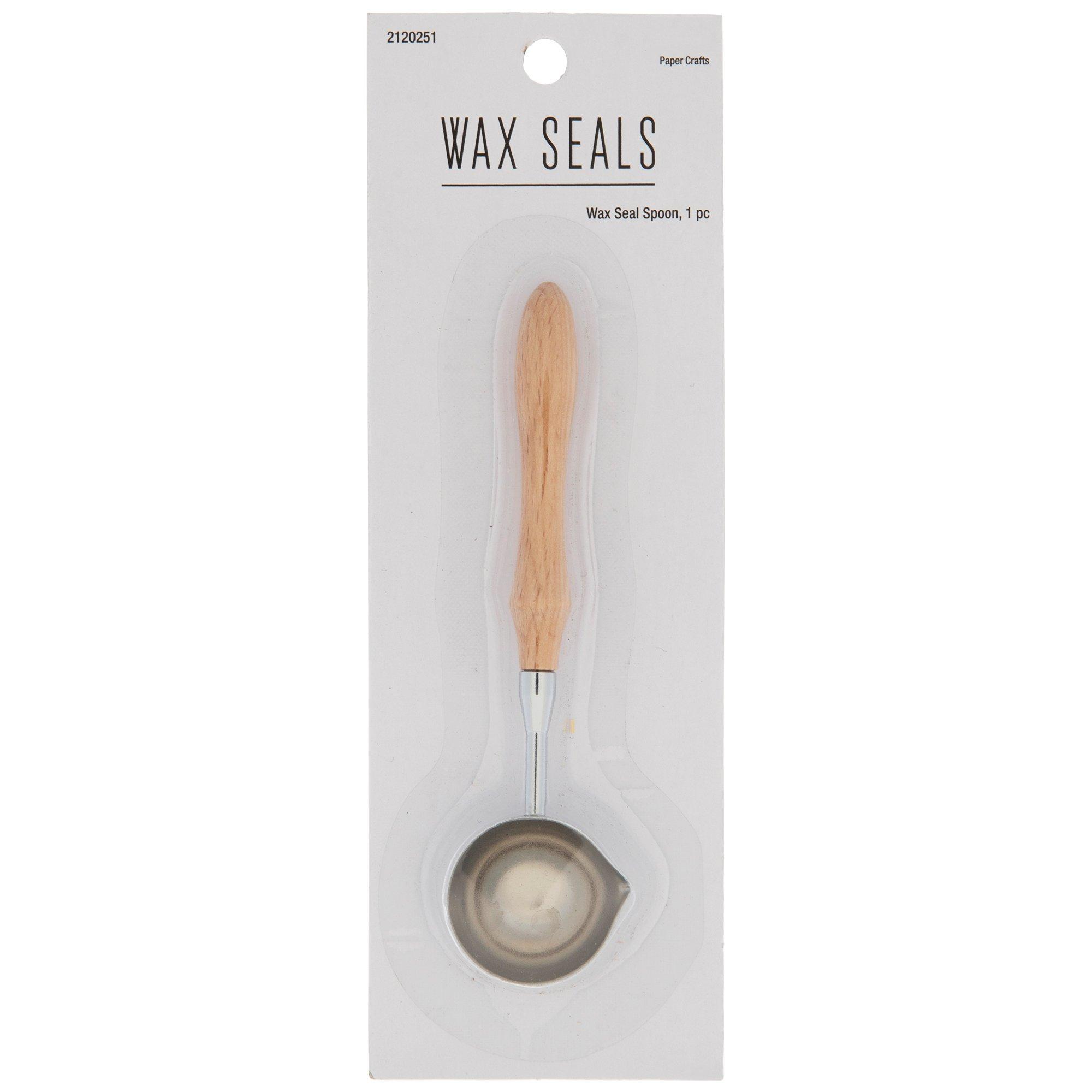 Healifty Vintage Stamps Vintage Wax Copper Wax Spoon Wax Seal Stamp Melting  Spoon Wax Wood Spoon Wax Beads Spoon Crafts Sealing Wax DIY Wax Stamp