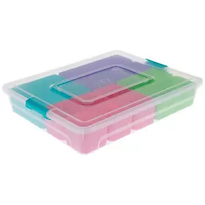 Sterilite 1422 - Stack & Carry 2 Layer Handle Box Clear 14228604