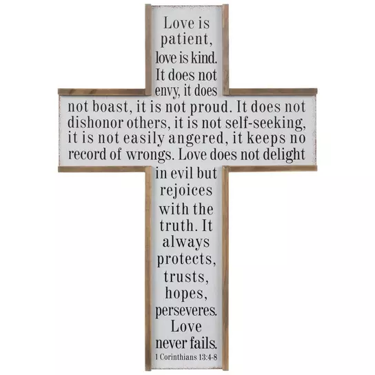 1 Corinthians 13:4, 7-8 Love Is Patient Wall Plaque, 23.5 x 15.75