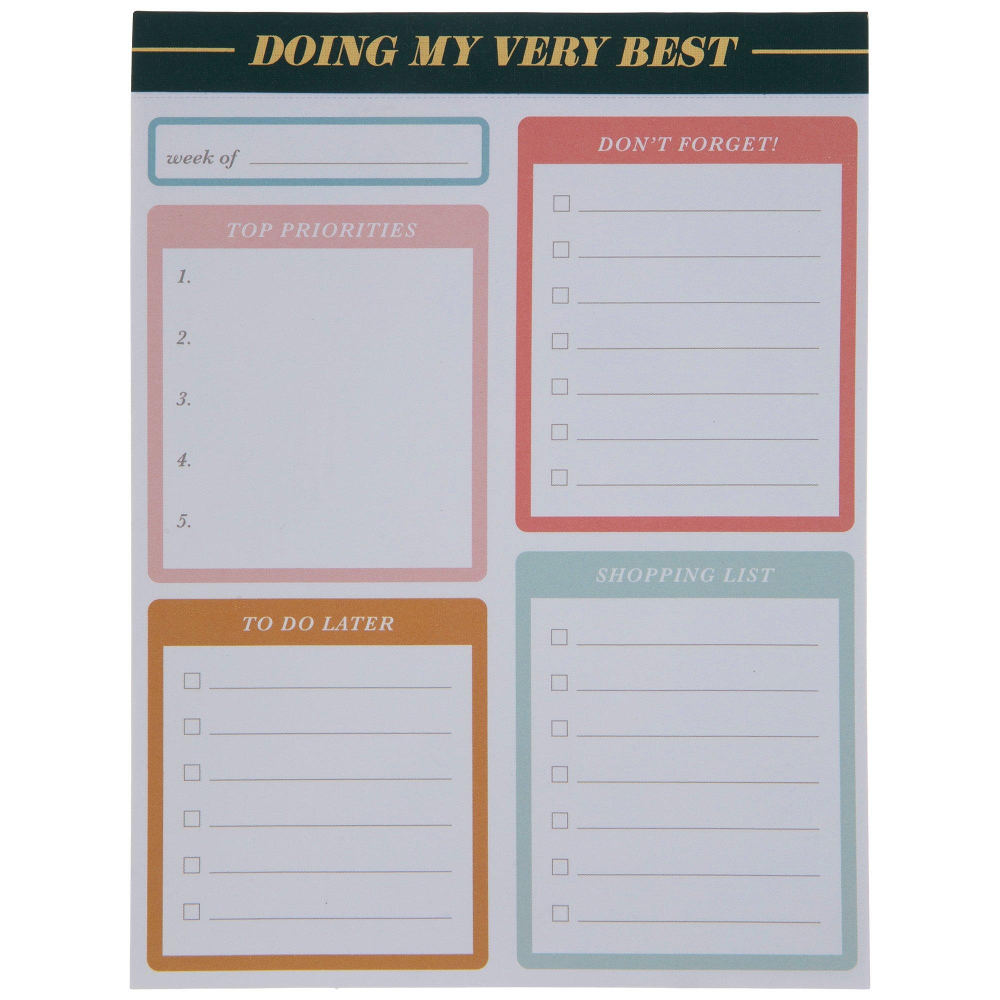 Doing My Very Best Weekly Notepad