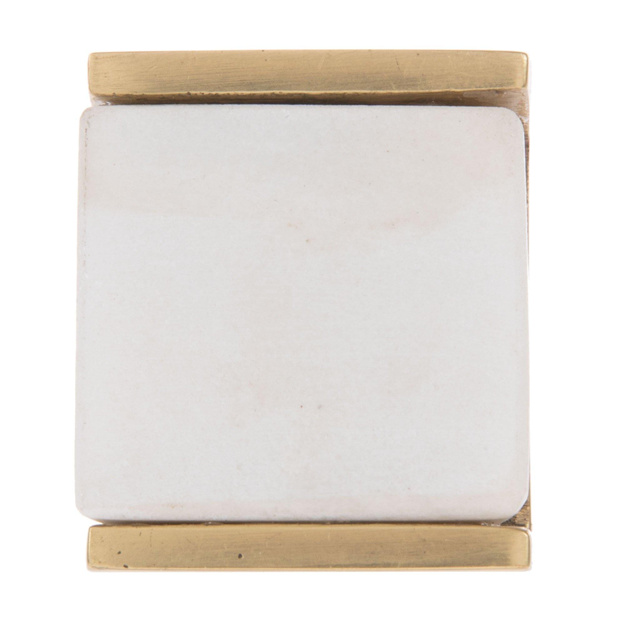 White Square Stone & Brass Knob Hobby Lobby 2125086