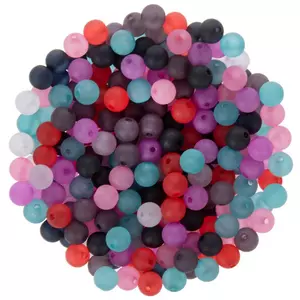 Plastic Faceted Beads, Round Transparent, 12mm, 100-pc, Multi Mix