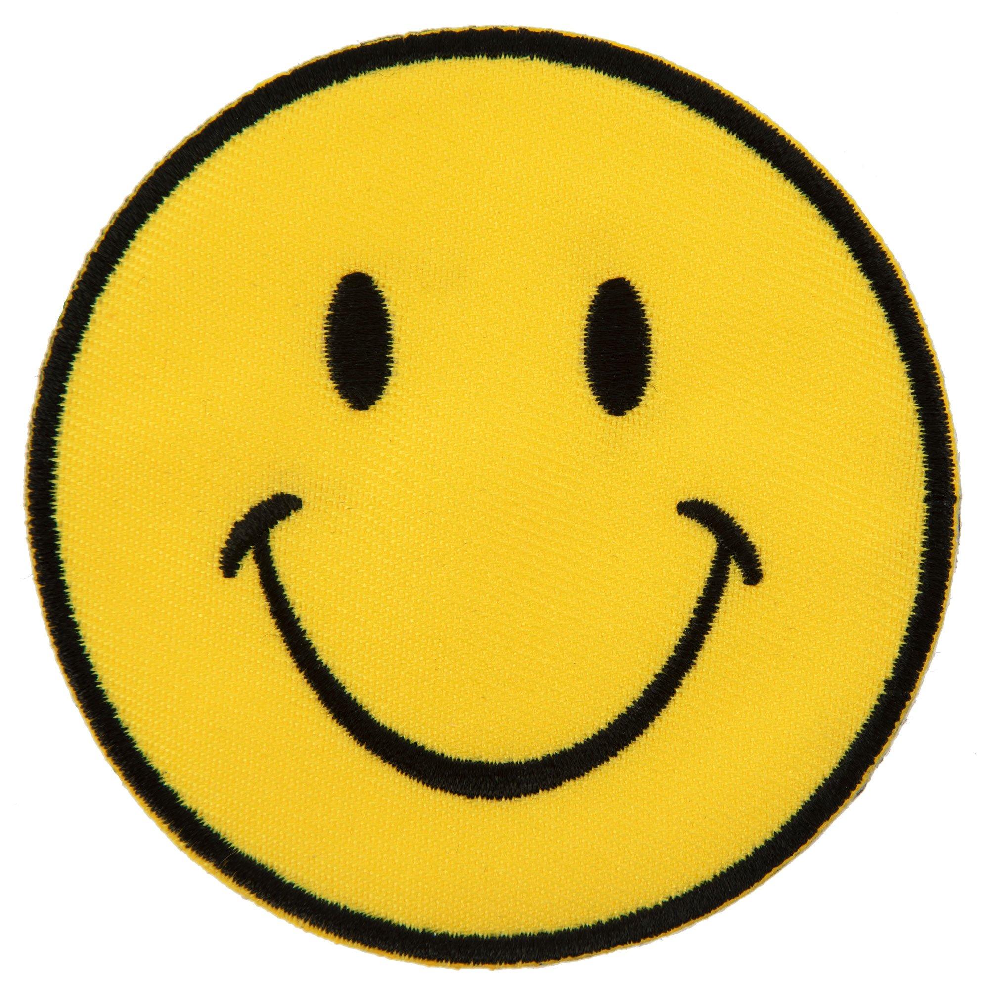 Yellow Smiley Face Iron-On Patch
