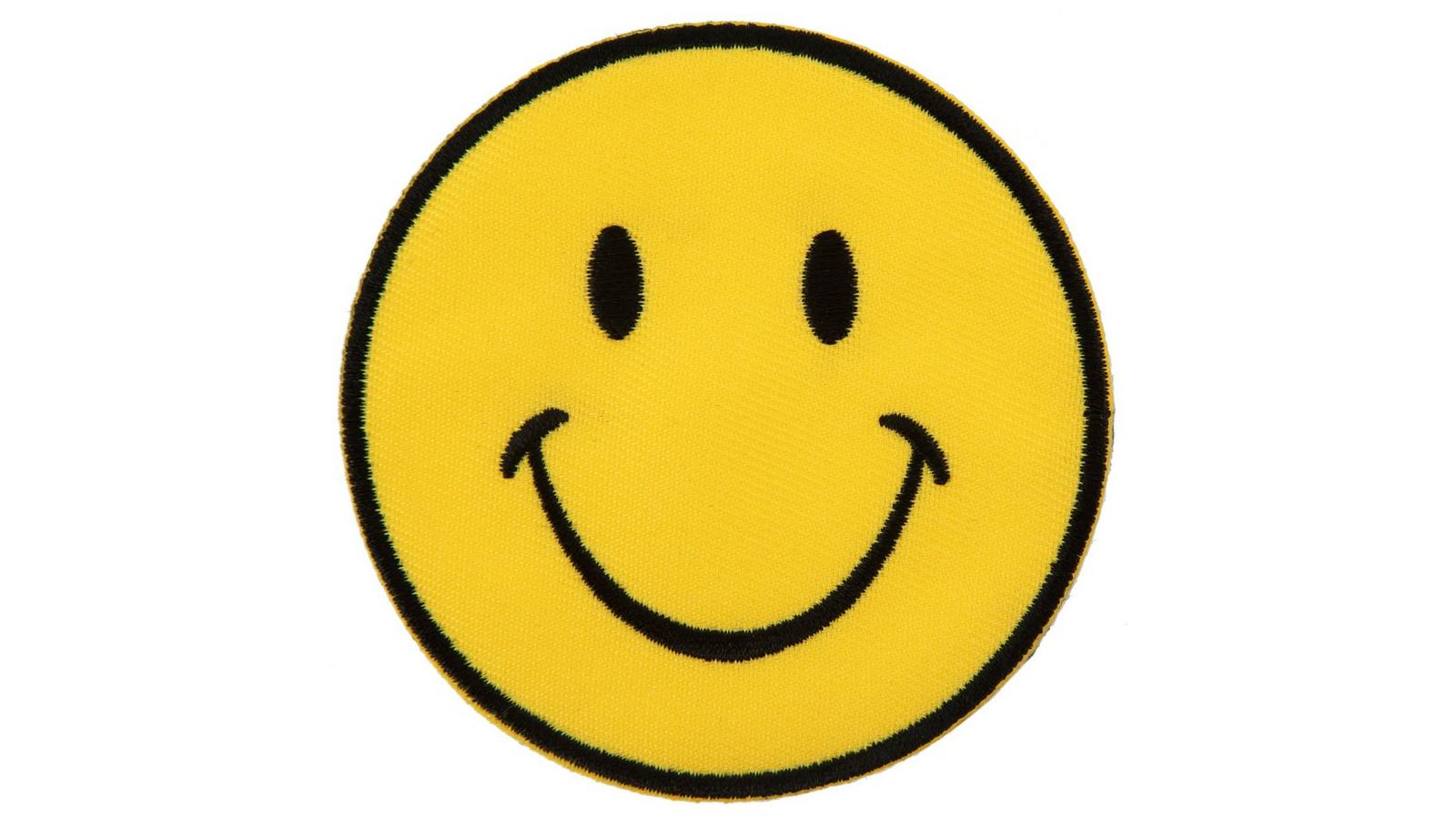New York Smiley Face Patch Blue Emoji Embroidered Iron On