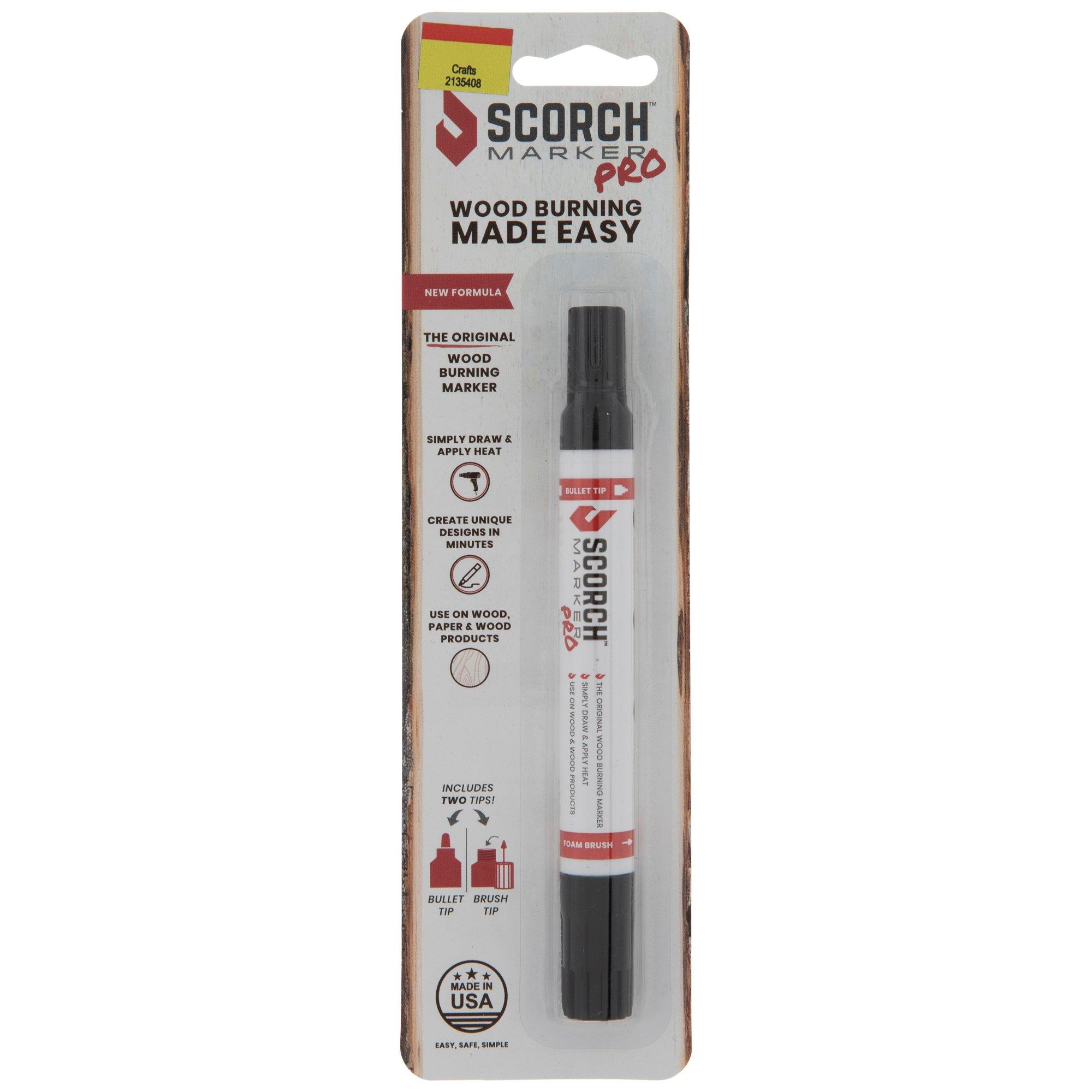 Lot: Scorch Marker Pro Original Wood Burning Marker, Brush Finishing Oil,  Pen
