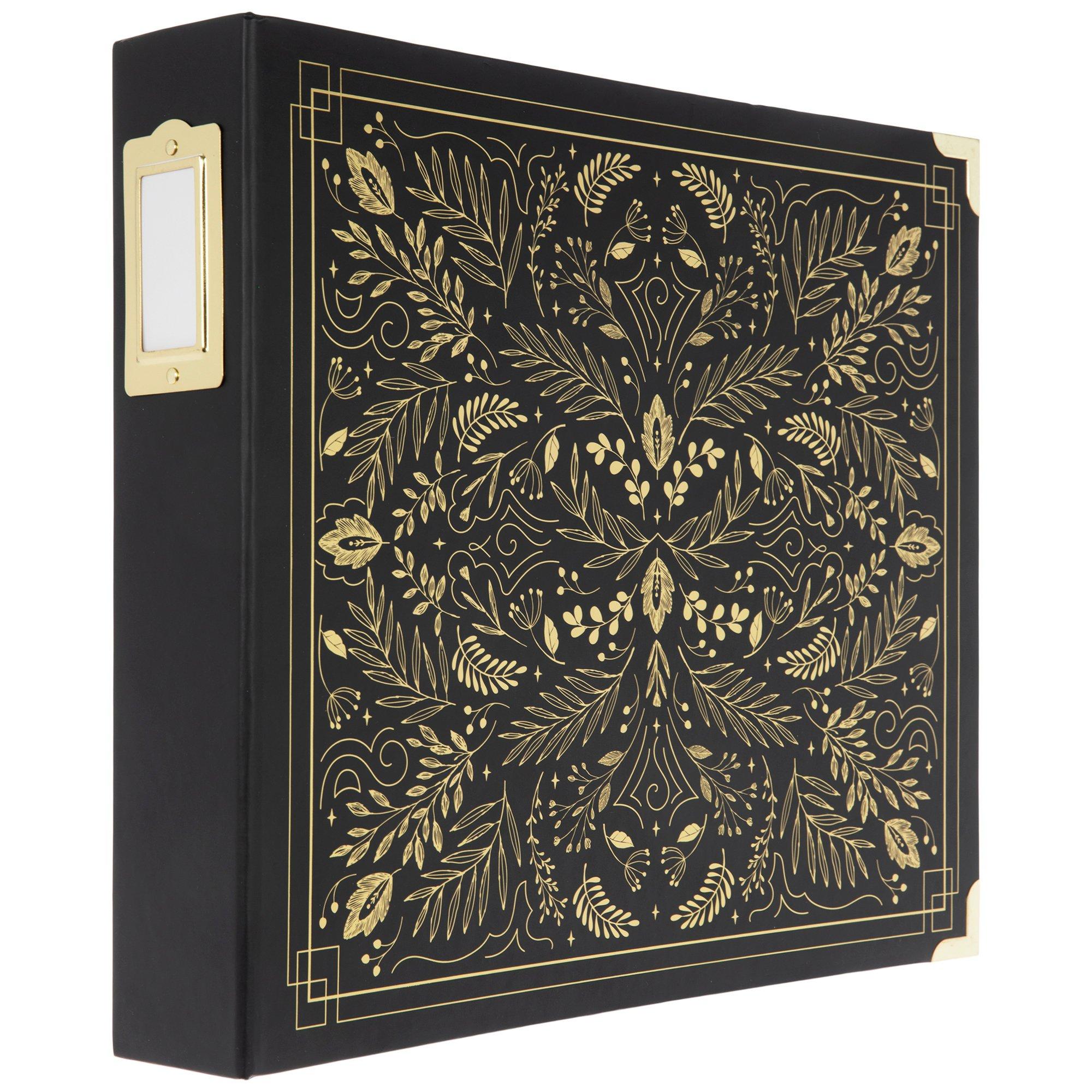 Maximus Scrapbook 12x12 Binder Album - Gold with Black Spine, Arrowfile