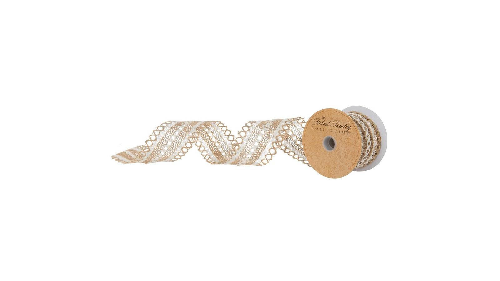 送料無料◆2025新品  Natural 1/2 2 - Ribbon Jute Woven Cream & トップス