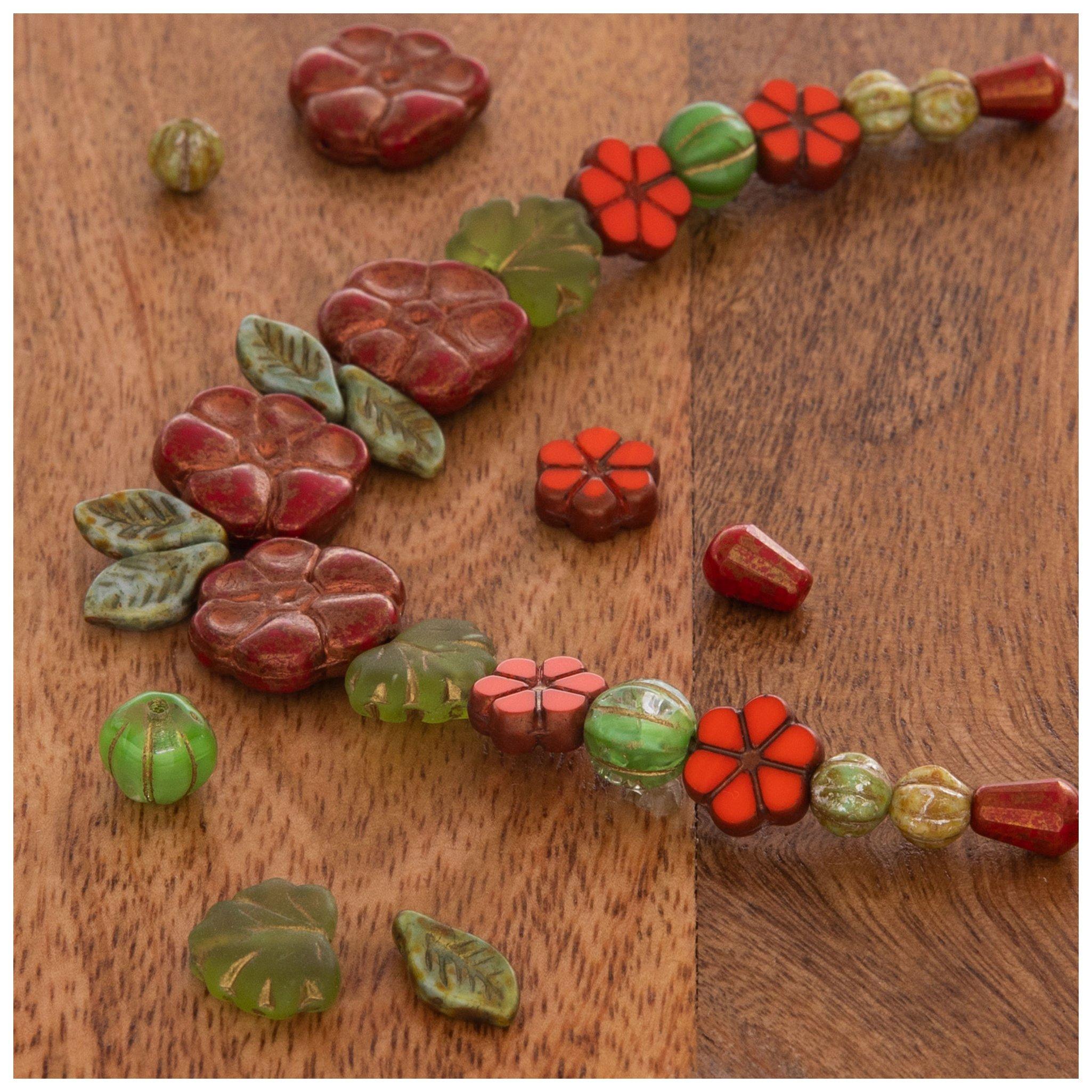 Red Flower Bead Strand Hobby Lobby 2138741