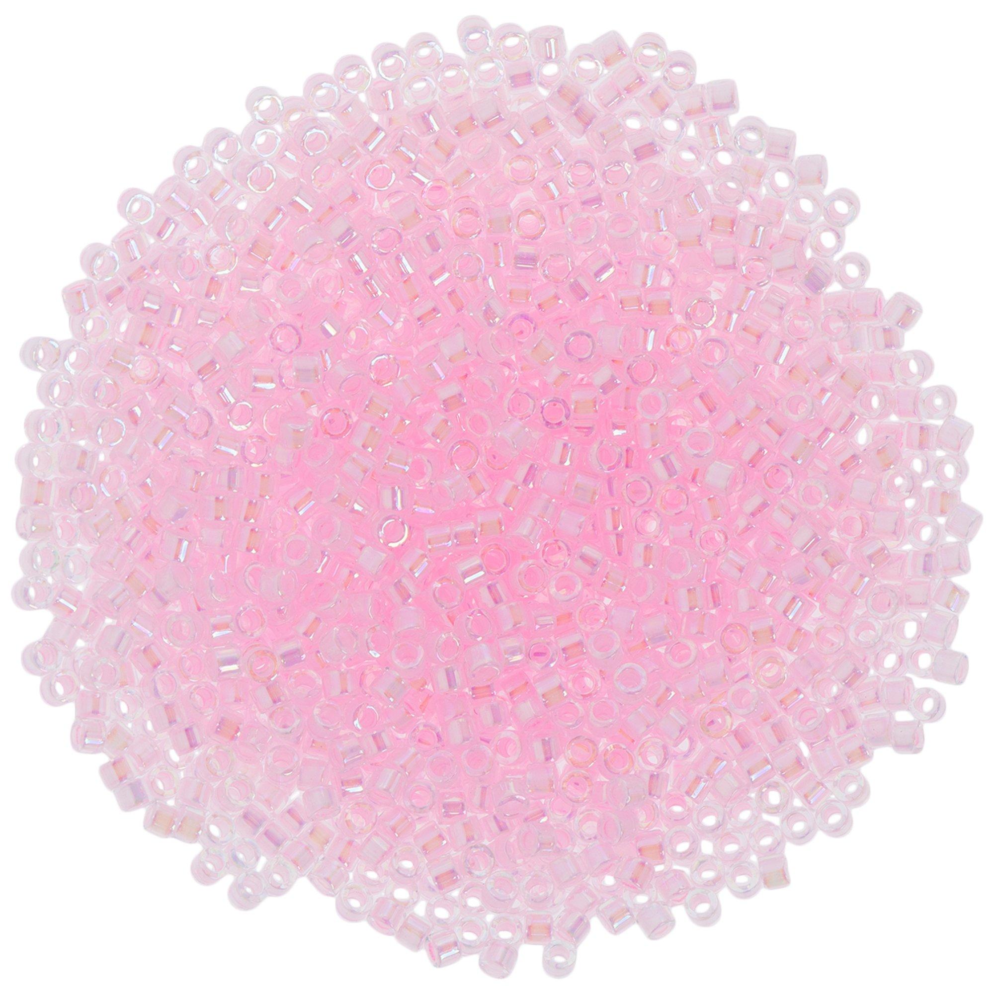 Miyuki Delica 11/0 Seed Beads - White Lined Smoky Amethyst AB, 5 Gram Tube