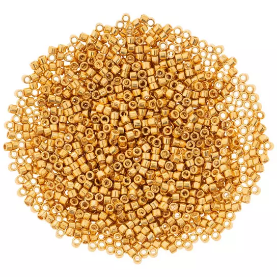 Miyuki Round Seed Beads, 11/0 size, 50 Gram Bulk Bag, #191 24kt Gold Plated