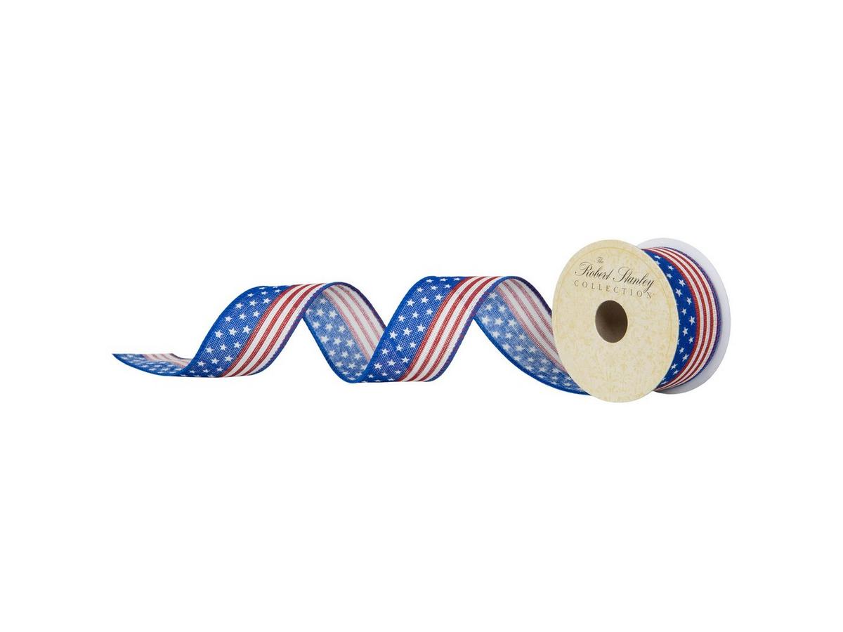 Stars & Stripes Wired Edge Ribbon - 1 1/2