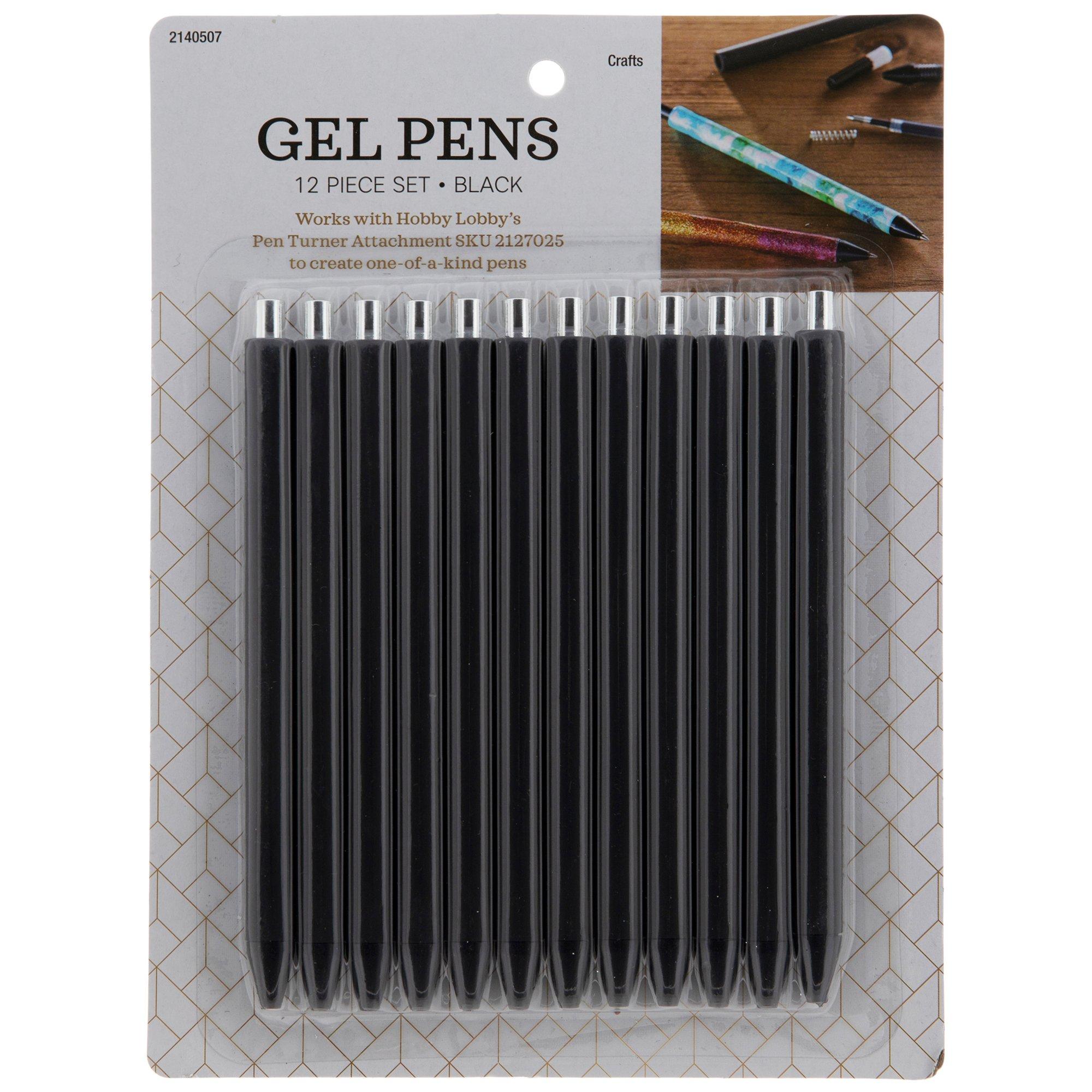 12 Pcs Retractable Gel Pens Set With Black Ink - Best Pens For