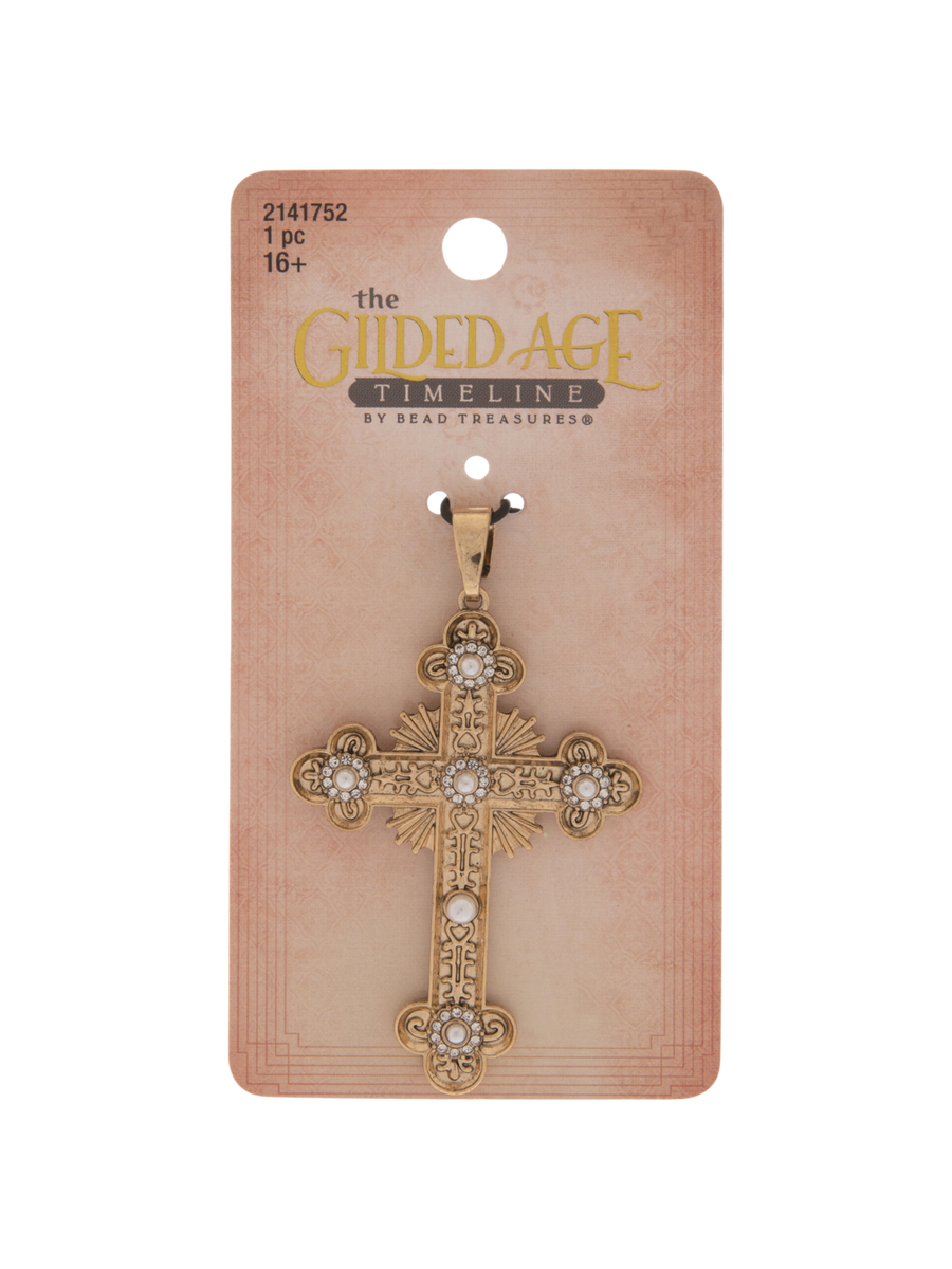 Glass Pearl & Rhinestone Cross Pendant | Hobby Lobby | 2141752