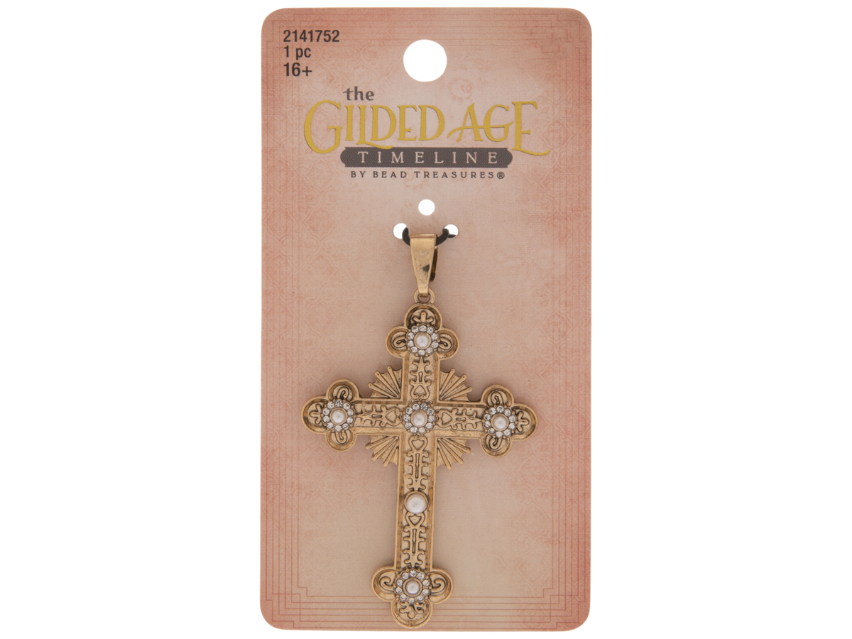 Glass Pearl & Rhinestone Cross Pendant | Hobby Lobby | 2141752