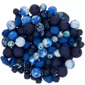 Blue Glass Round Beads, 10mm by Bead Landing™