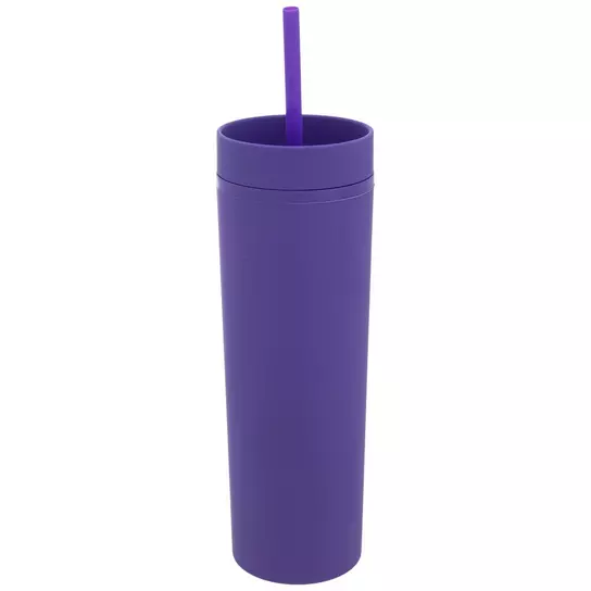 Plain Stainless Steel Tumbler with Straw