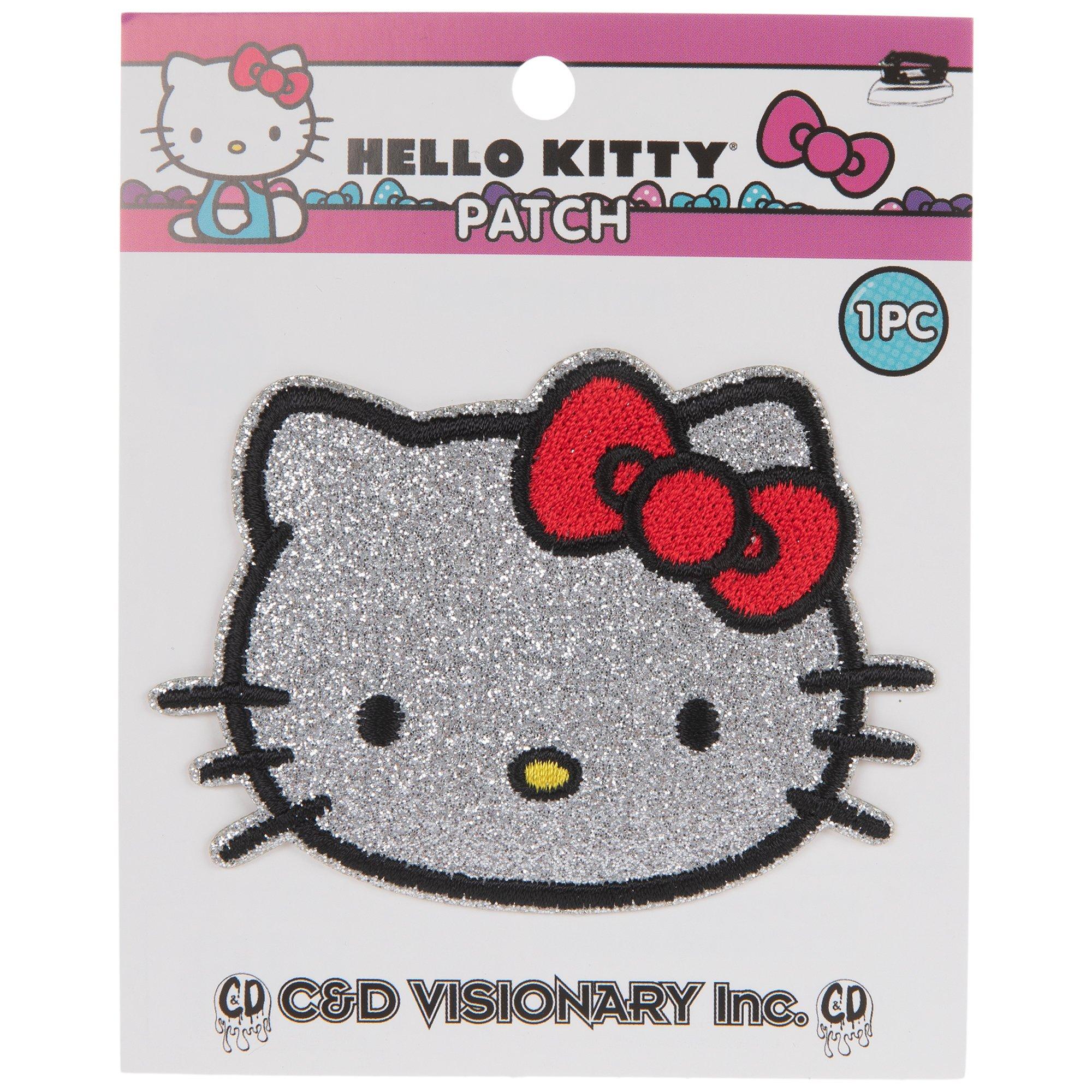 Hello Kitty Holding Red Bow Iron On Embroidered Patch