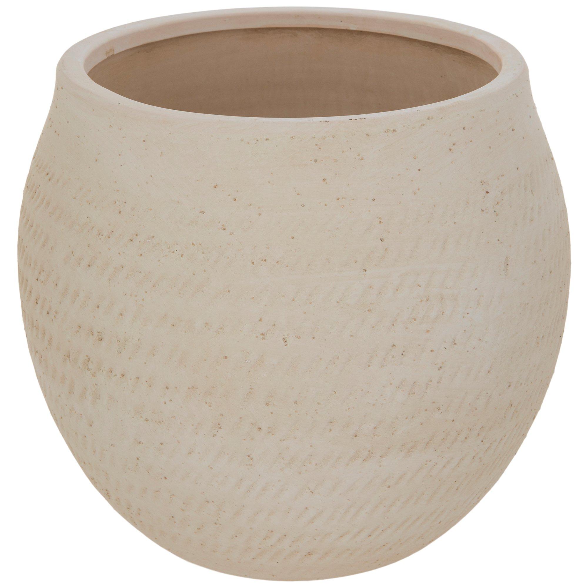 Textured Cream Flower Pot