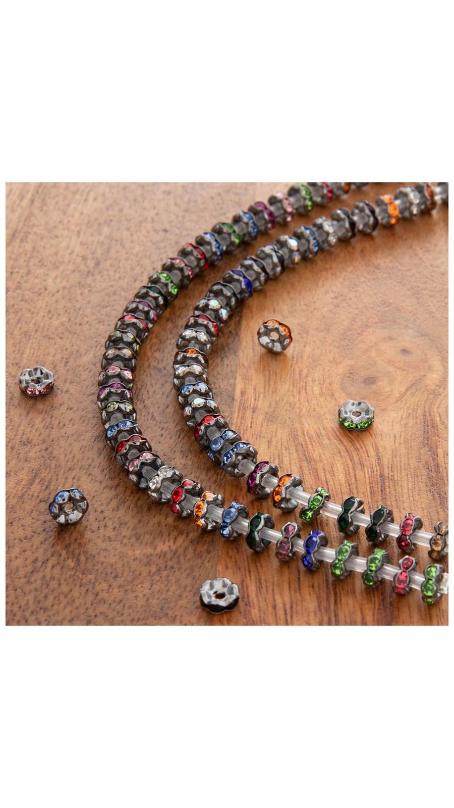 U-LIAN 100 Pcs 10mm Dusty Blue Rhinestone Beads - Round Disco Ball Polymer Clay Beads For Jewelry Making