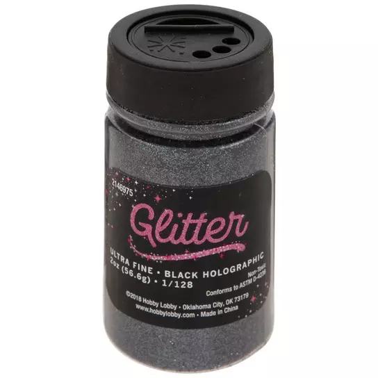 Micro Fine Glitter, Black, 1/2 oz
