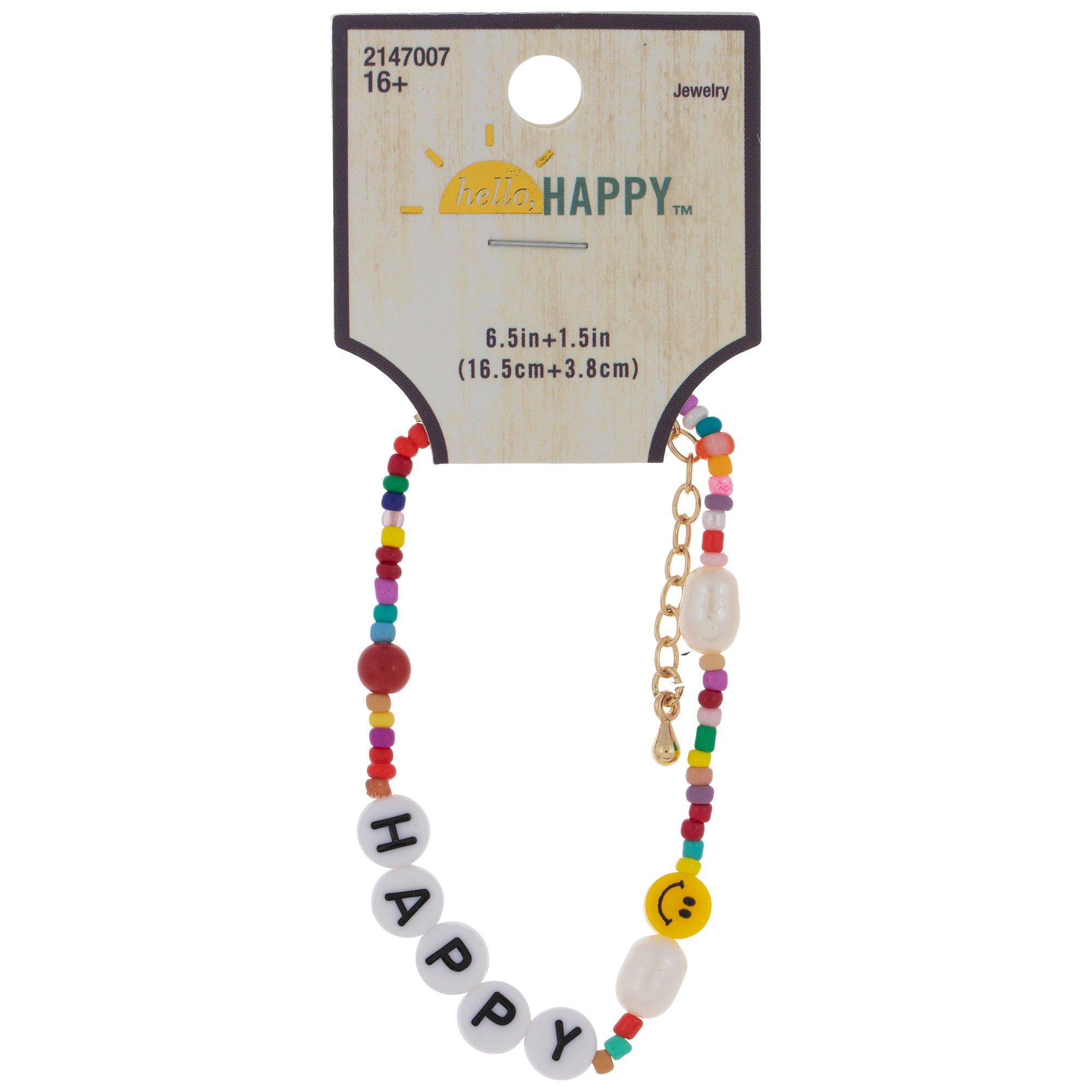 Happy MultiColor Beaded Bracelet Hobby Lobby 2147007