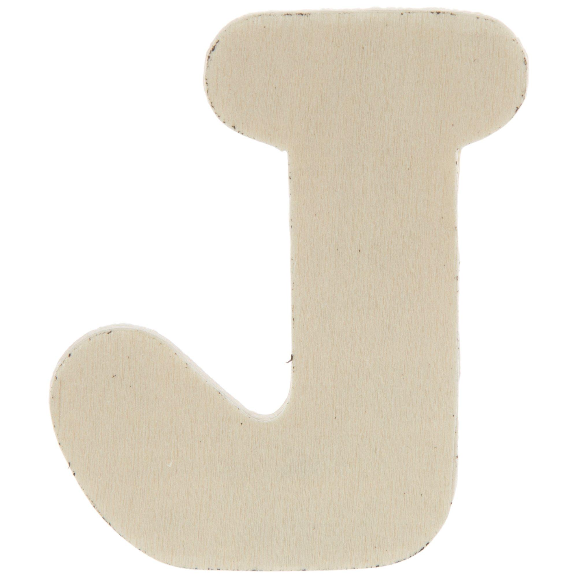 Wood Letters - 1 3/4" j letter view 1