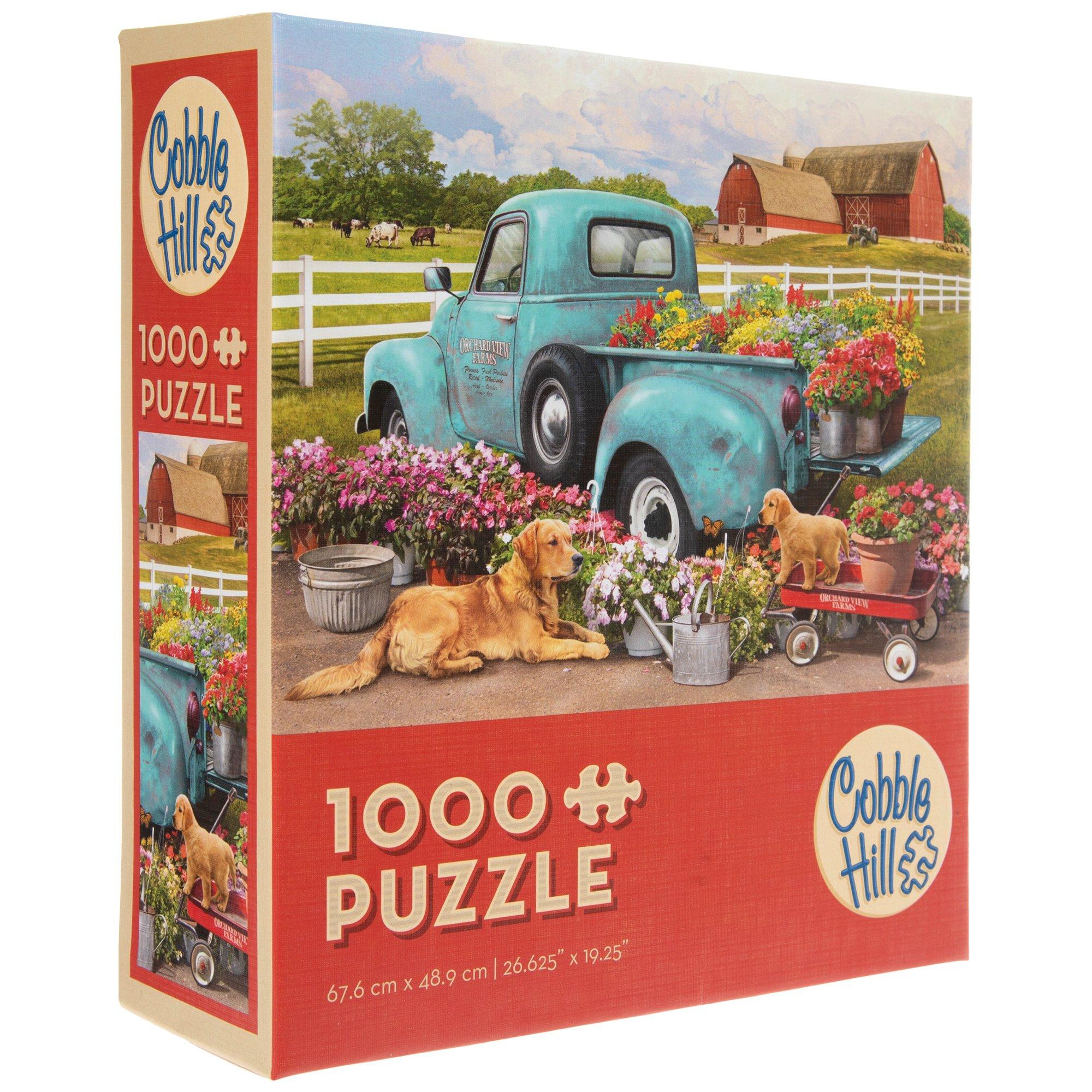 Vintage Truck Mit Blumen Puzzle – 1000 Teile, 68 X 49 Cm, Für Erwachsene & Familien