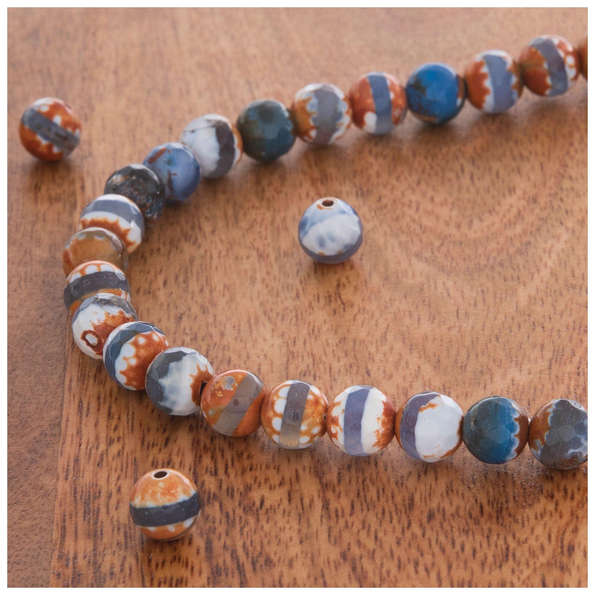 Orange & Blue Agate Bead Strand Hobby Lobby 2150100