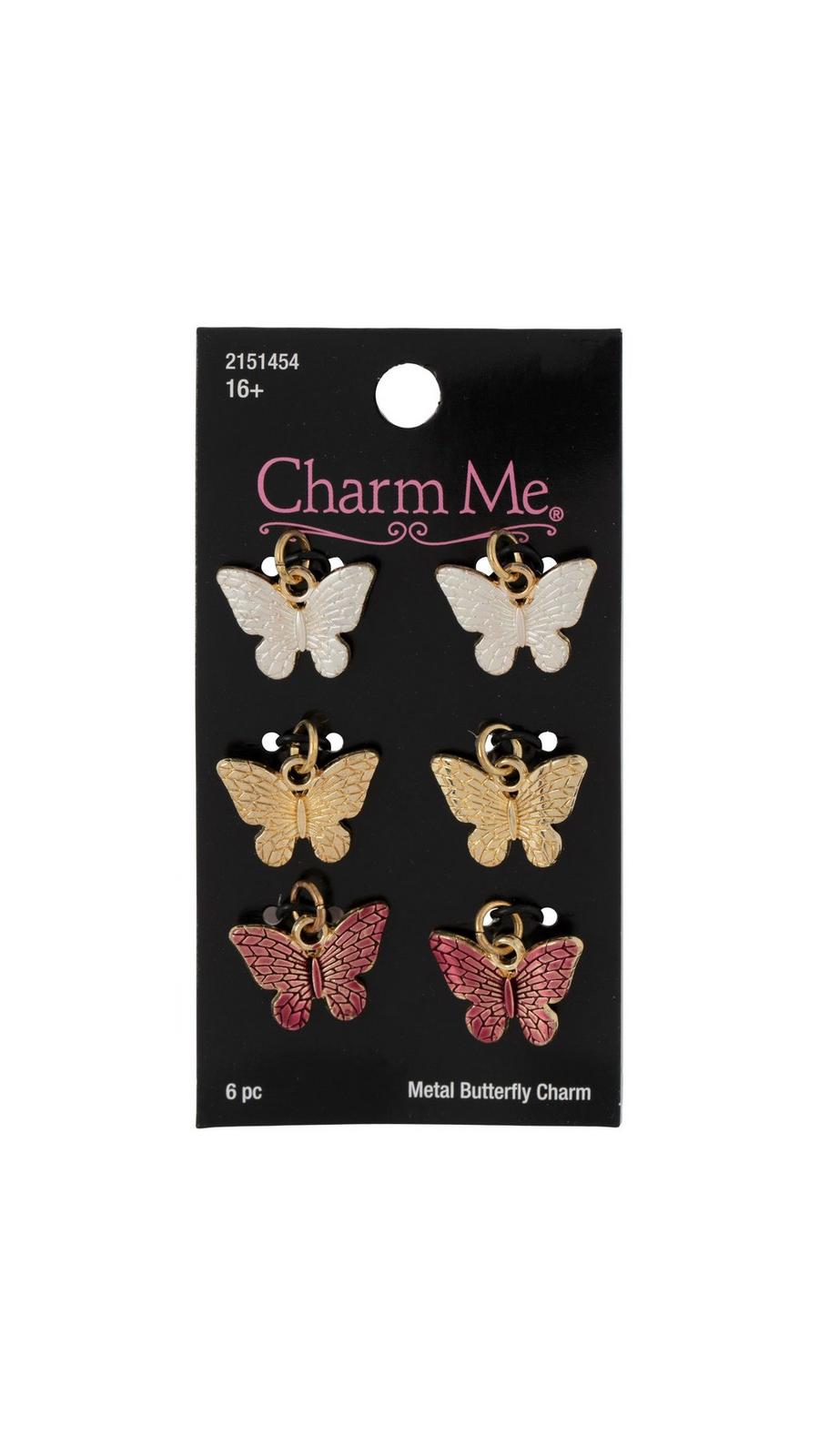 BONSNY Enamel Butterfly Keychain - Metal Charm For Keys, Purse, Carabiner, 25x33mm, Gift Ready