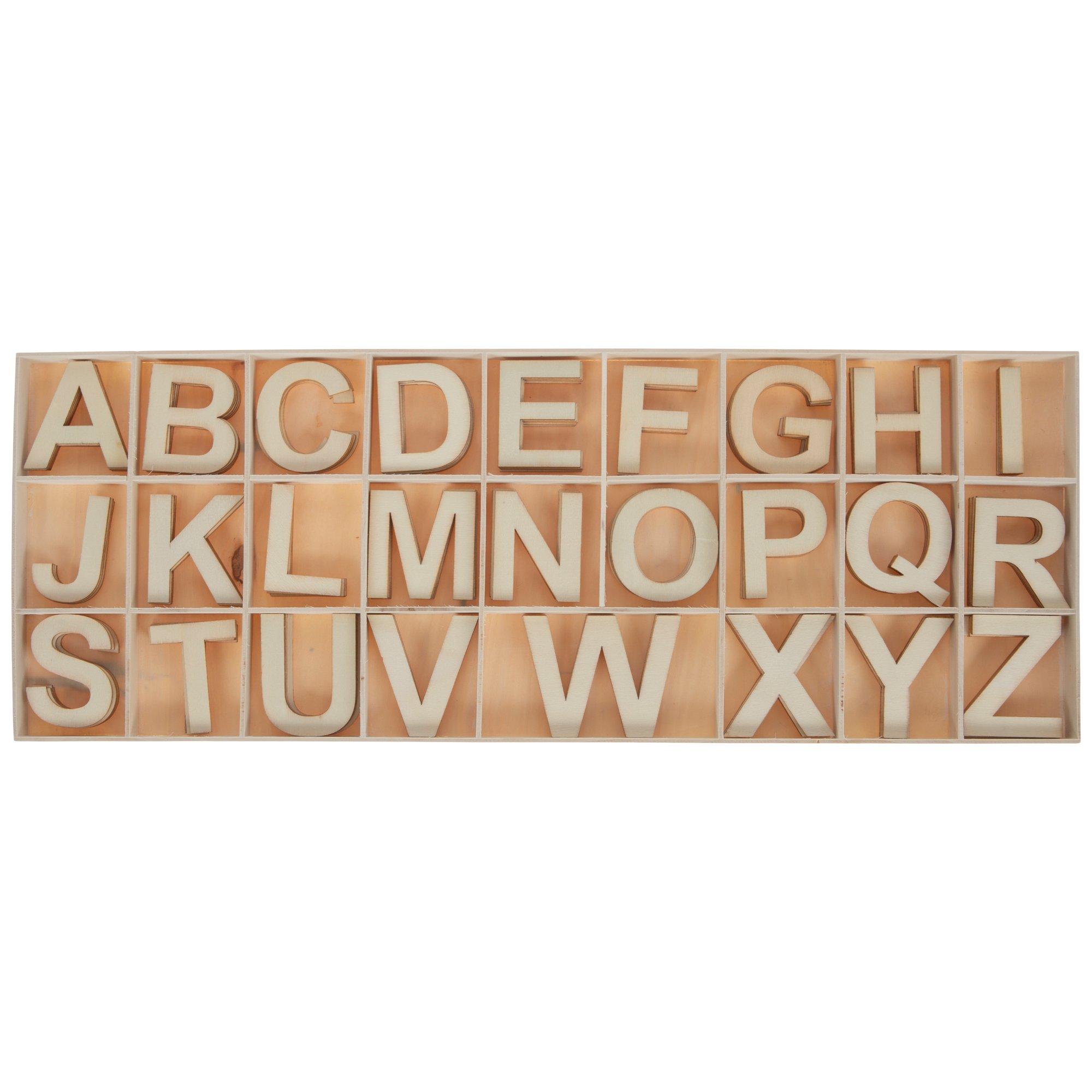 Square Wood Letter Beads, Hobby Lobby, 2252336