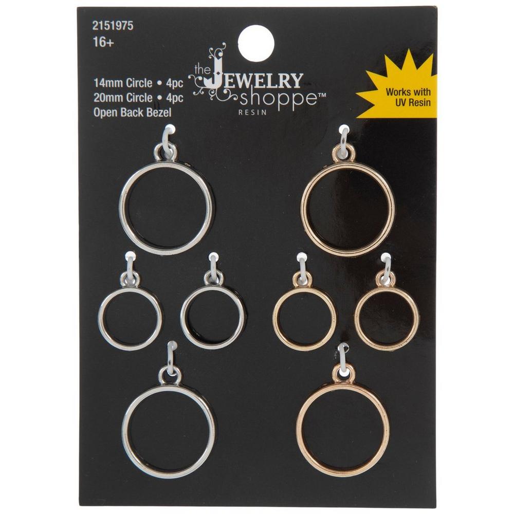 100-Piece Alloy Oval Bezel Pendants - Open Back, Nickel Free