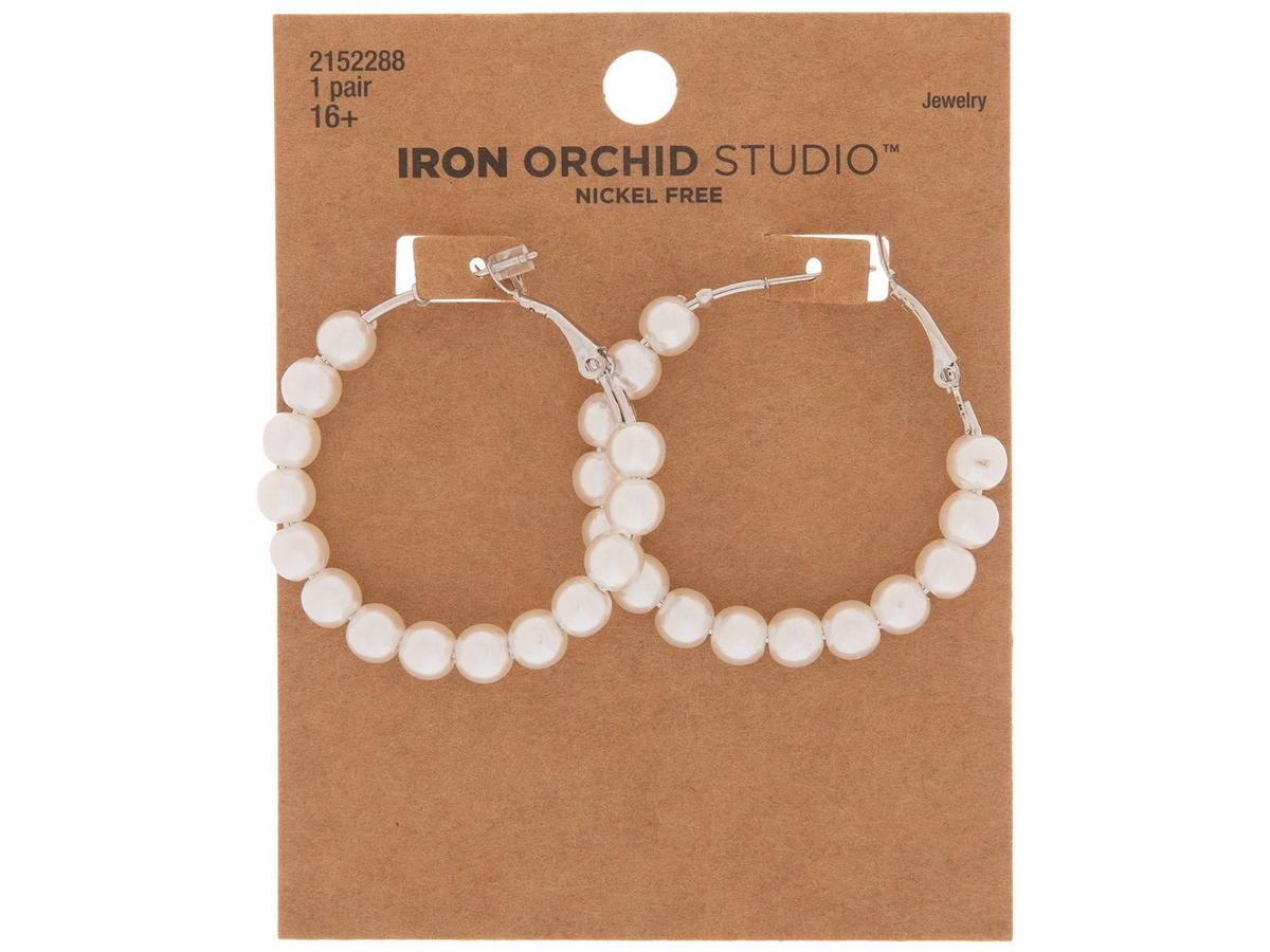 Plastic Pearl Hoop Earrings | Hobby Lobby | 2152288